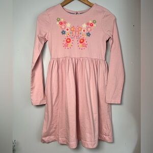 Mini Boden Girls Flutter Jersey Dress Boto Pink Pockets 11-12Y Butterfly